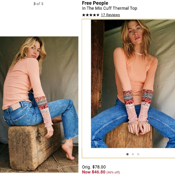 Free People In The Mix Cuff Thermal Top - Picture 5 of 10